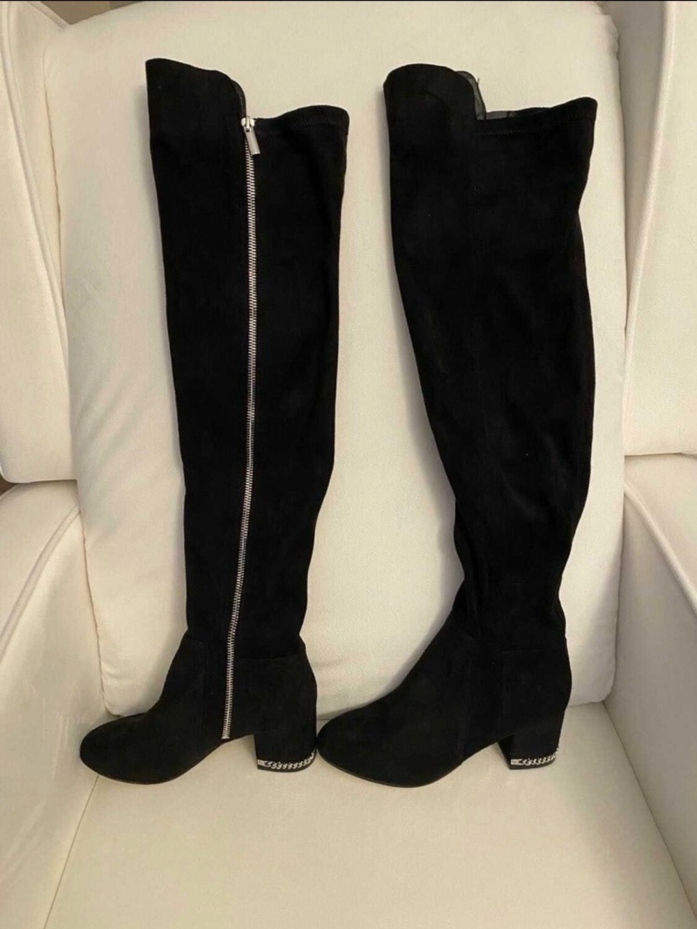 NWOT Steve Madden Black Over-the-Knee Suede Block Heel Boots